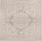 Safavieh Reflection Collection Area Rug - 8' Square, Beige & Cream, Vintage Distressed Design, Non-Shedding & Easy Care, Ideal F