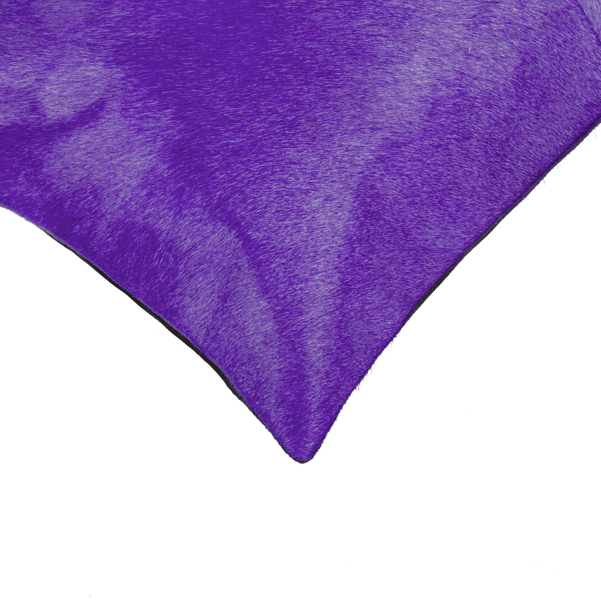 HomeRoots Cowhide, Microsuede, Polyfill 18' X 18' Purple Cowhide Pillow