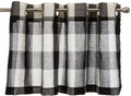 Lorraine Home Fashions 09570-V-00146 BLACK Courtyard Grommet Window Curtain Valance, Black/Off White, 53 X 18