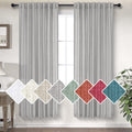 Light Gray Curtains 63 Inch Length For Bedroom 2 Panel Back Tab Loop Pocket Lightweight Semi Sheer Linen Soft Dove Grey Curtain