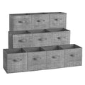 SONGMICS Storage Cubes, 13-Inch Non-Woven Fabric Bins with Double Handles, Set of 10, Closet Organizers for Shelves, Foldable, f