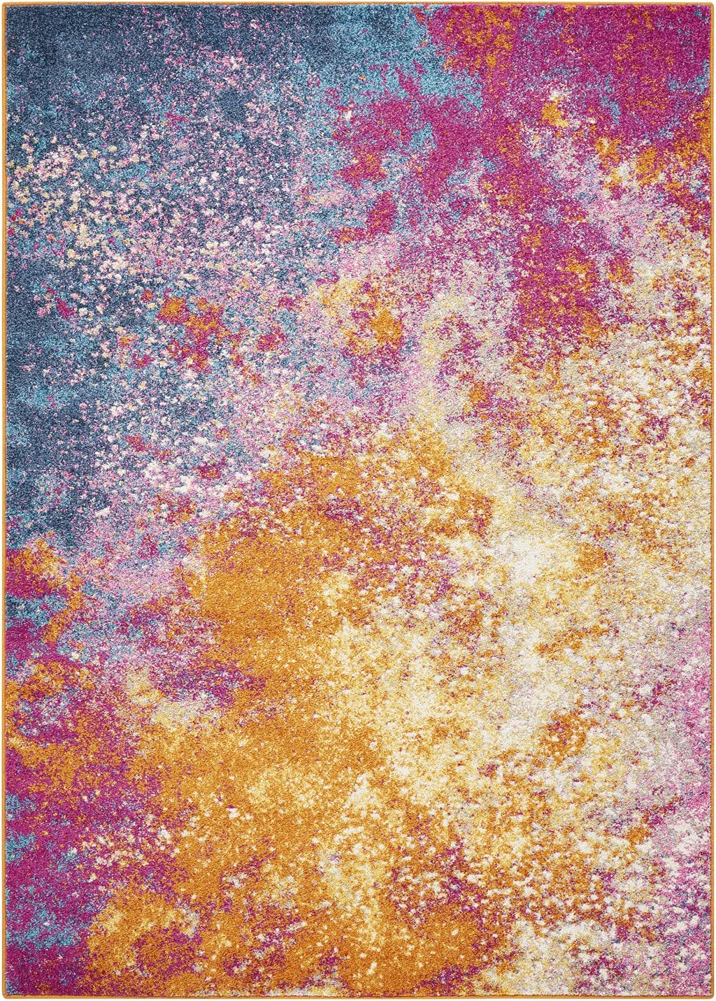 HomeRoots 100% Polypropylene 4â?? x 6â?? Abstract Brights Sunburst Area Rug