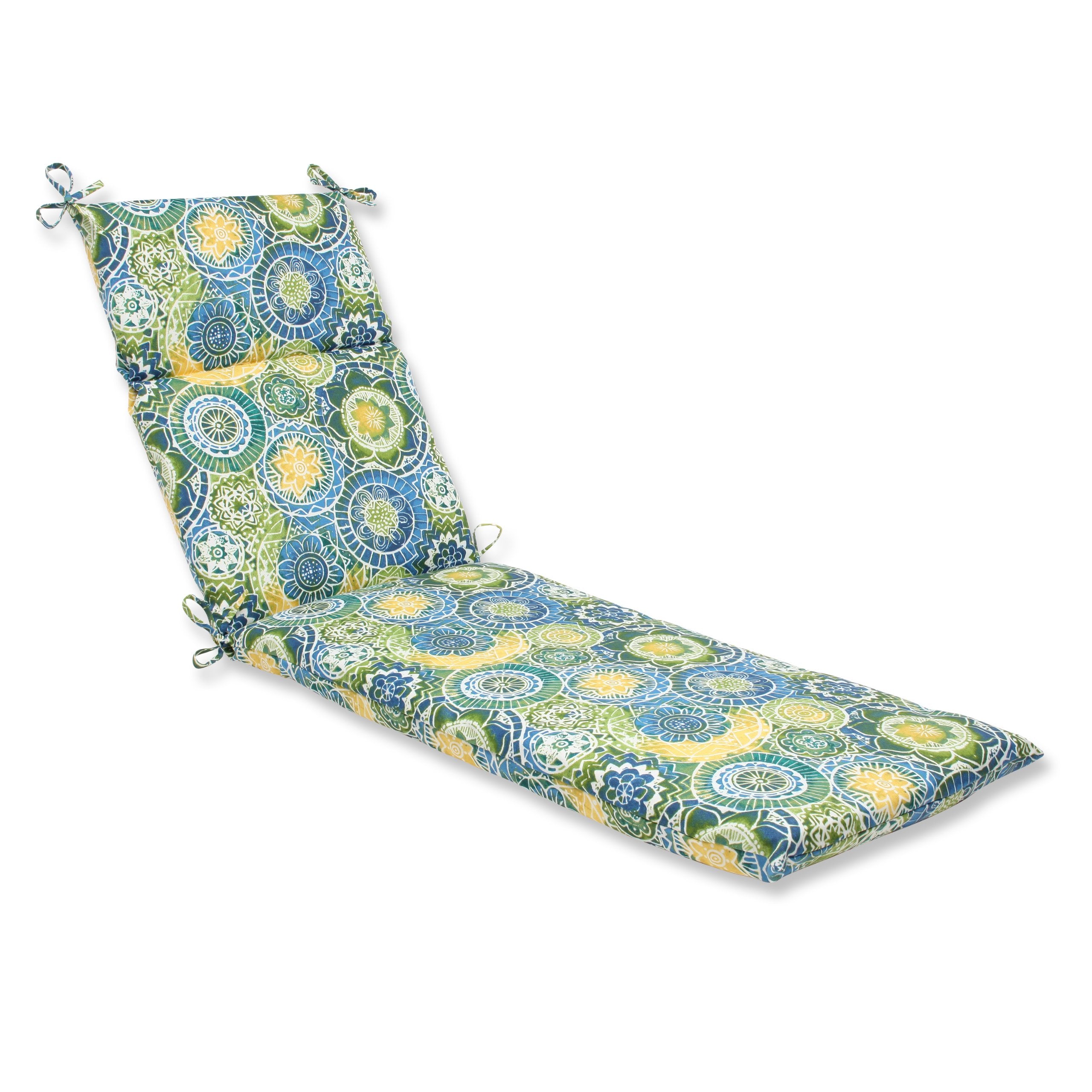 Pillow Perfect Outdoor/Indoor Chaise Lounge Cushion, 72.5' X 21', Blue Omnia Lagoon