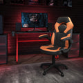 Flash Furniture Red Gaming Desk And Orange/Black Racing Chair Set With Cup Holder And Headphone Hook