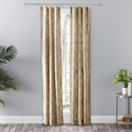 Ellis Curtain Lexington Leaf Curtain Pair with Ties, Tan