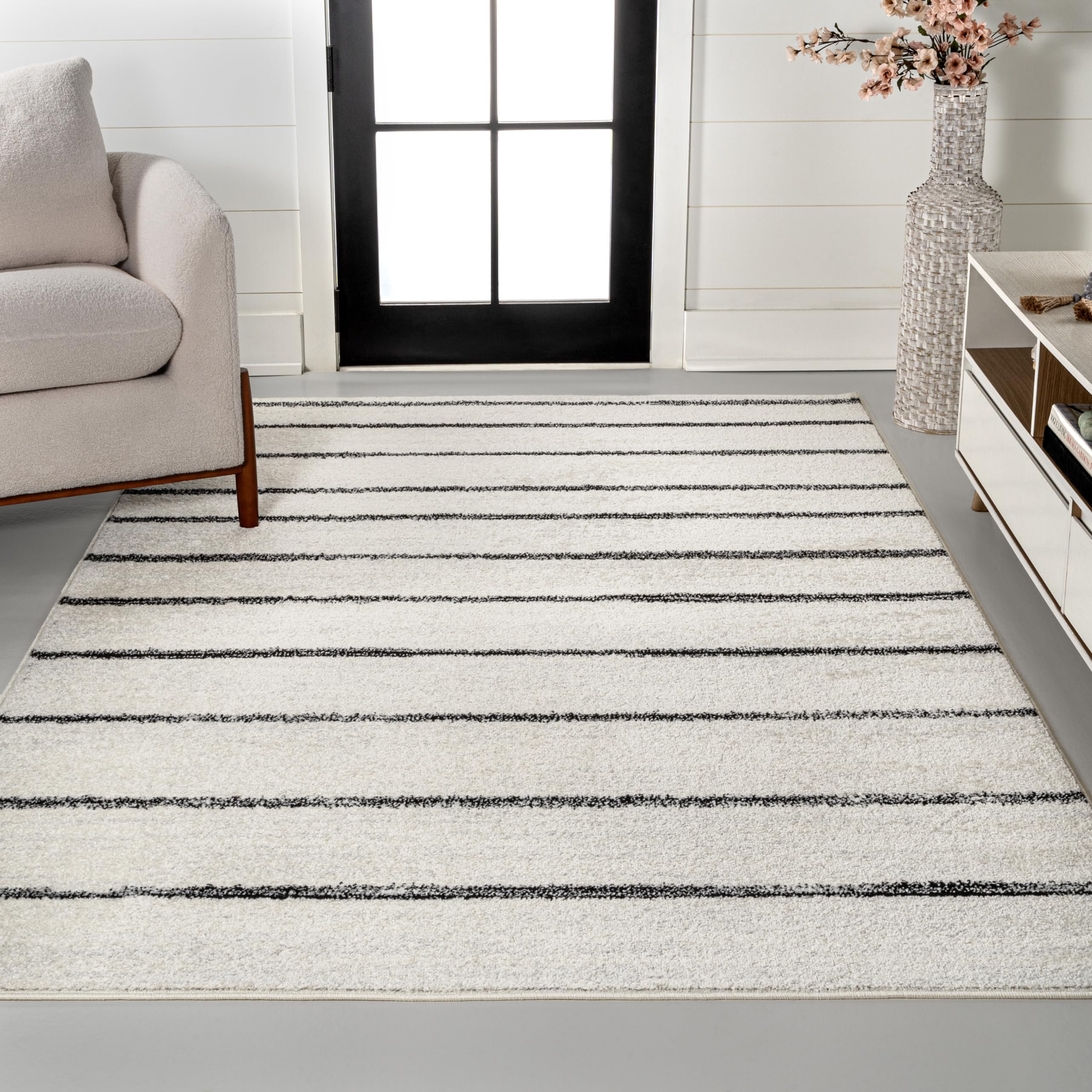 JONATHAN Y MOH201D-4 Williamsburg Minimalist Stripe Area Rug, Contemporary, Modern, Bohemian, Scandinavian, Rustic for Living Ro