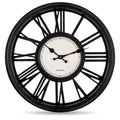 Bernhard Products Decorative Wall Clock 18 Inch Silent Non Ticking Extra Large Quartz Battery Operated Black Roman Numerals for 