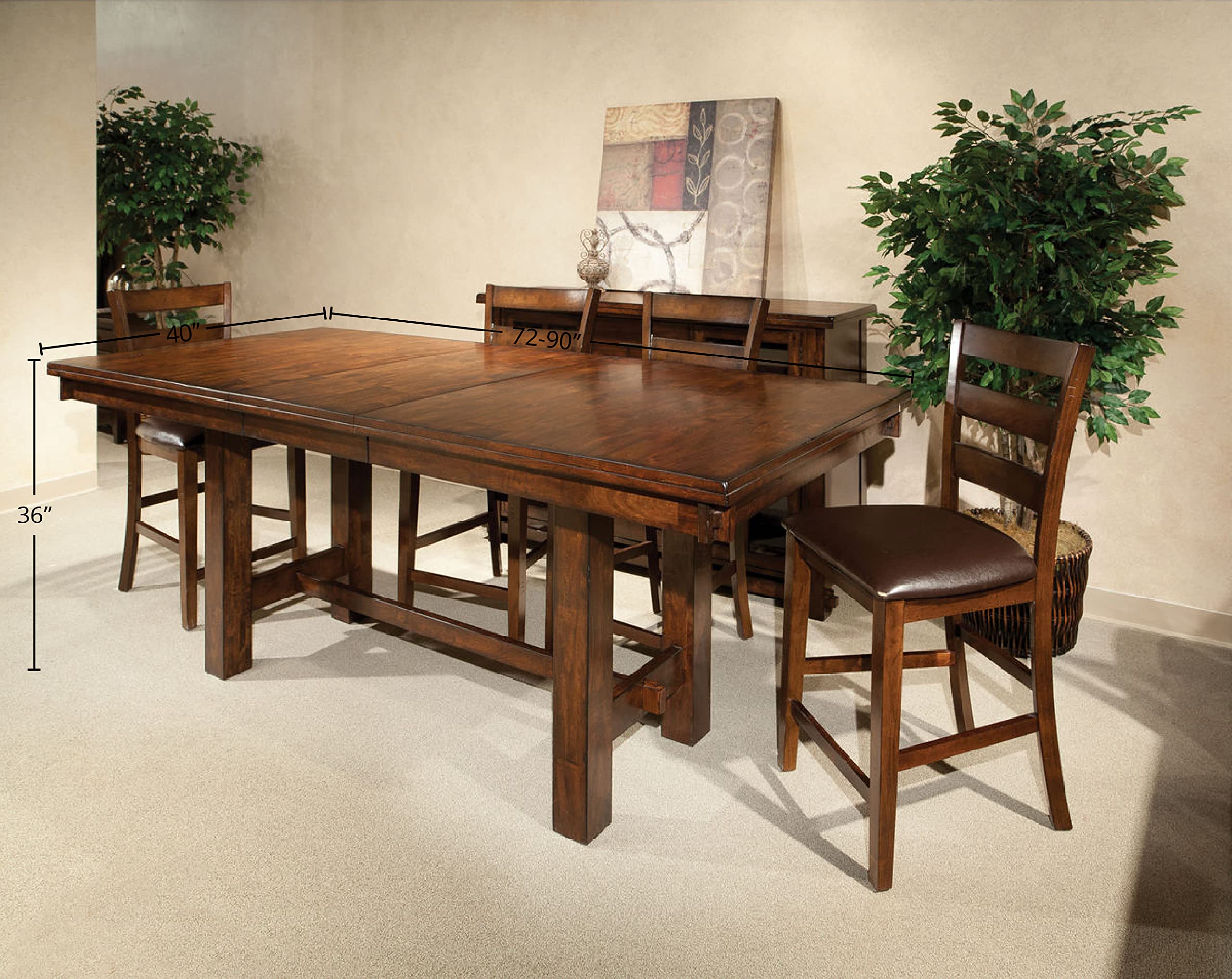 Intercon Kona 40 x 72-90" Gathering Trestle, Raisin Counter Tables