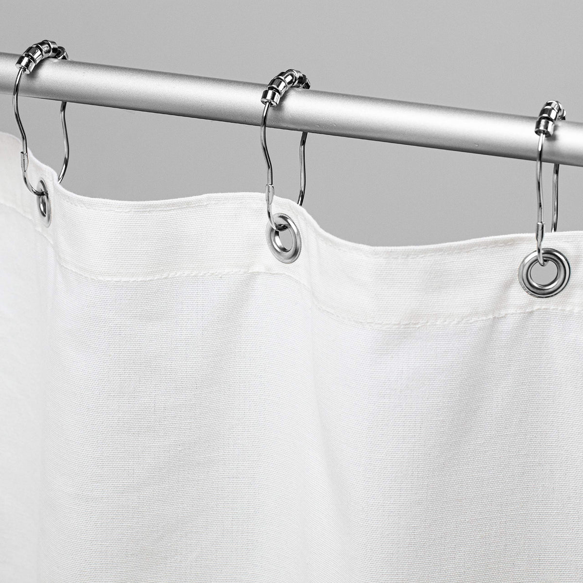 Bean Products Cotton Stall Shower Curtain (White), [54' X 74']  All Natural Materials  Works With Tub, Bath And Stall Showers