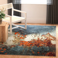 SAFAVIEH Glacier Collection 27 x 5 Blue/Multi GLA125B Modern Abstract Non-Shedding Living Room Bedroom Area Rug