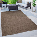 Solid Outdoor Rug For Patio Or Balcony Weatherproof In Mottled Brown, Size: 5'3' X 7'3'