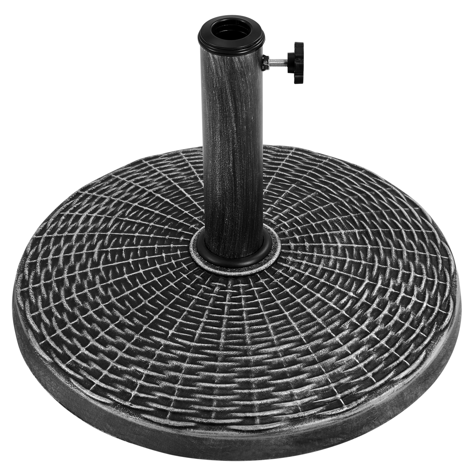 Yaheetech 22 lbs Outdoor Umbrella Base, 18 Round Resin Patio Umbrella Stand, Heavy Duty Market Umbrella Base Stand for Garden & 