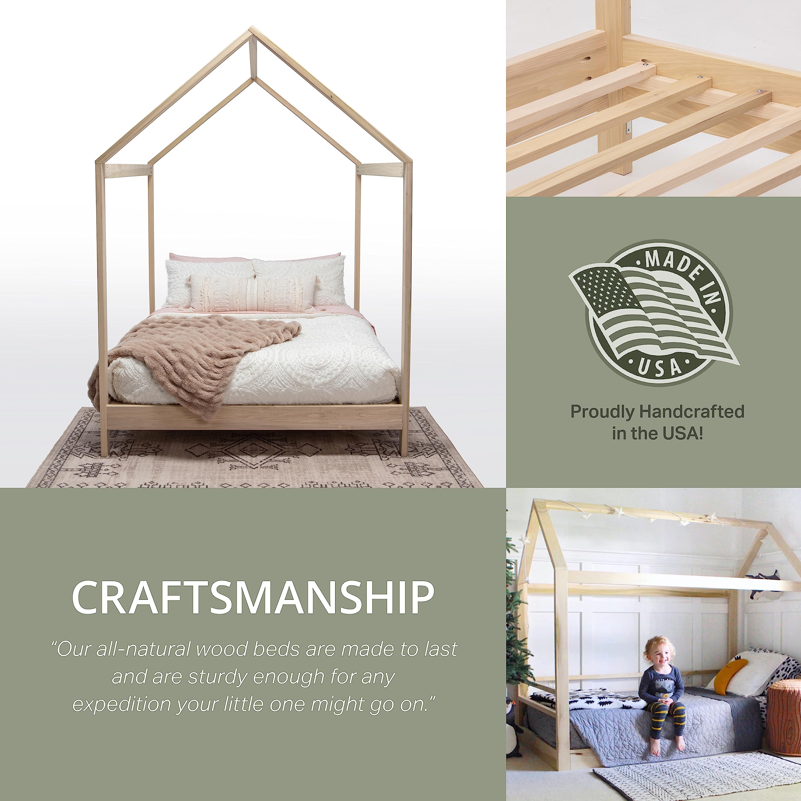 American Furniture Classics Model Queen SR Queen Size House Bed with Raised Base