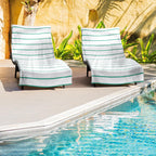 Arkwright Cotton Chaise Lounge Cover - (Pack Of 2) 100% Cotton Terry Towel Pool Chair Covers For Outdoor Beach Furniture, 30 X 85 In, Green