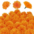 80 pcs Artificial Marigold Flowers,Silk Marigold Flower Heads,Orange Flowers Artificial For Decoration,Marigold Heads For Partie