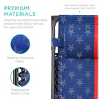 Best Choice Products Folding Zero Gravity Outdoor Recliner Patio Lounge Chair W/Adjustable Canopy Shade, Headrest, Side Accessory Tray, Textilene Mesh - American Flag