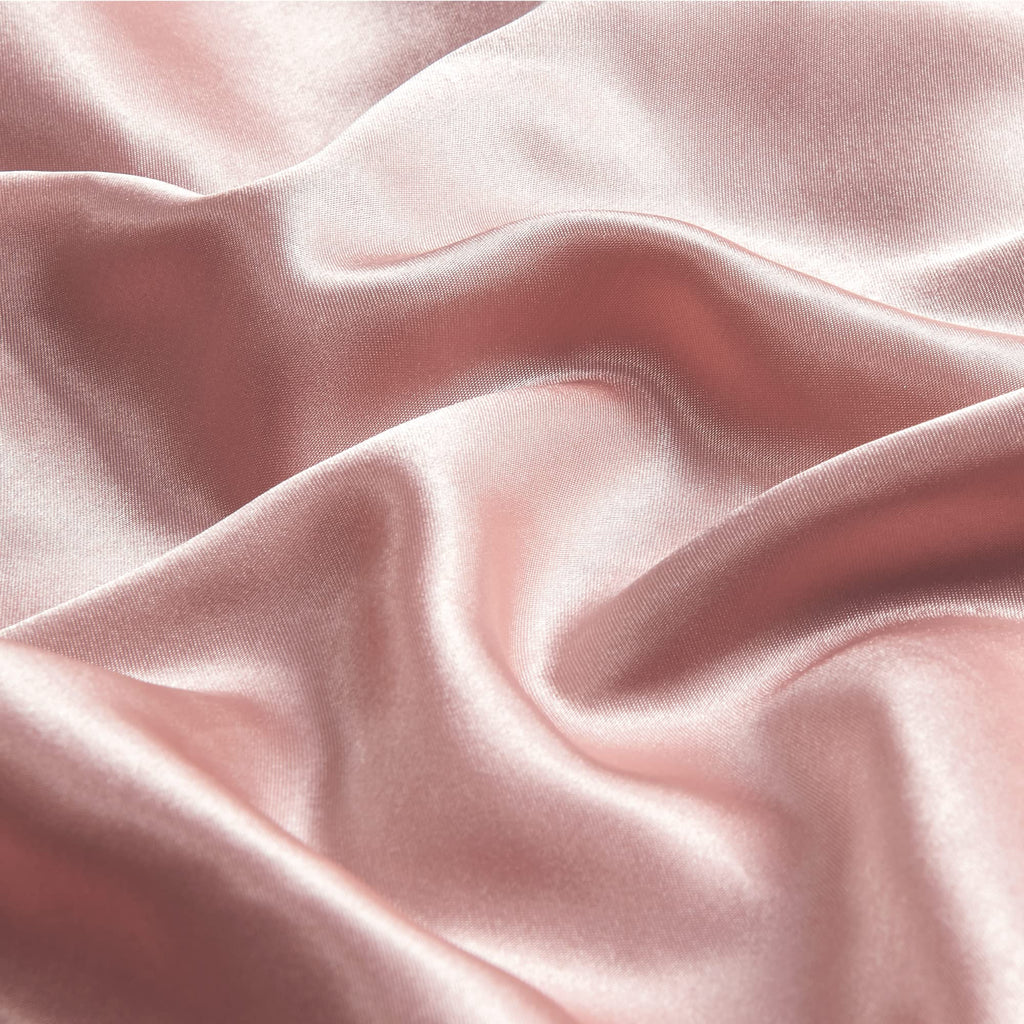 Bedelite Satin Pillowcase With Zipper, Rose Pink Pillow Cases Queen Size Set Of 2, Super Soft And Cooling Similar To Silk Pillow