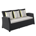 Atlantic Patio Atlantic Hibiscus 1-Piece Patio Sofa With Light Grey Cushions Wicker | Ideal For Outdoors And Indoors, Multi Color