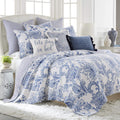 Levtex Home - Bennett Quilt Set - King/Cal King Quilt + Two King Pillow Shams - Floral Paisley - Blue And White - Quilt Size (10