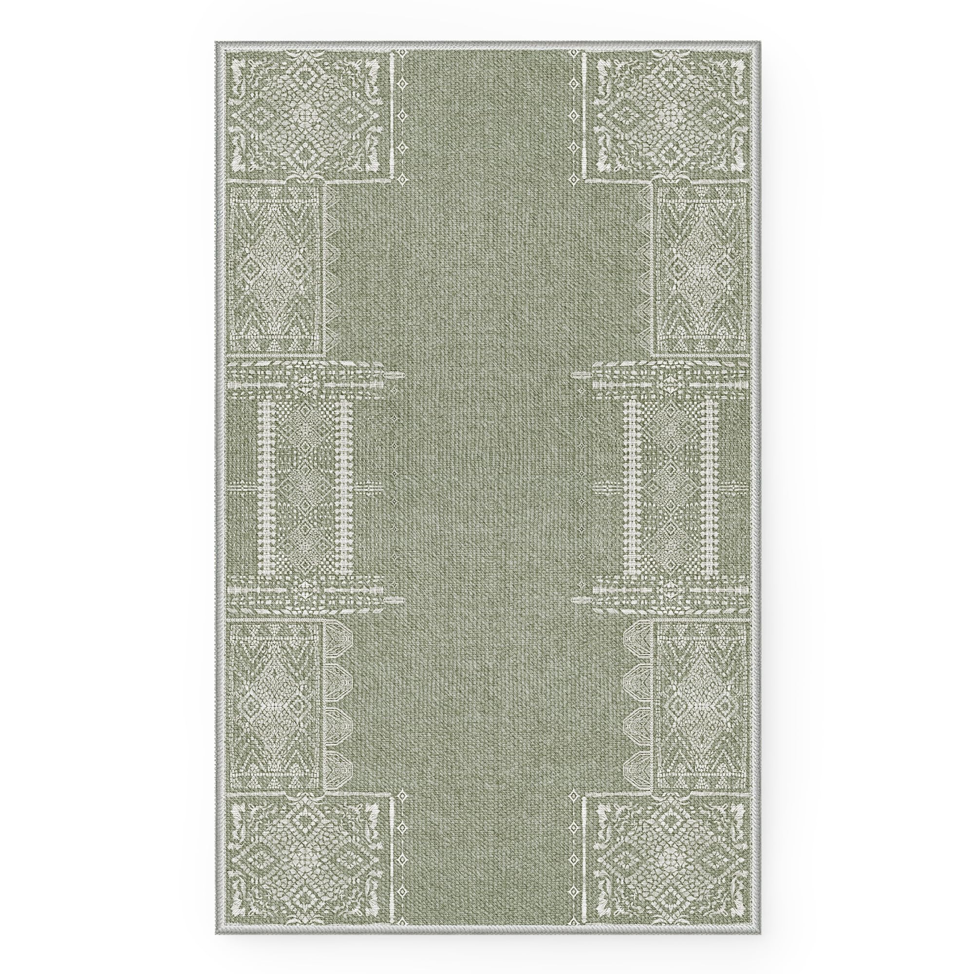 NICETOWN Machine Washable Rug - 4 x 6 Rugs for Living Room Non-Slip Bedroom Rug Vintage Trellis Rug Ultra-Thin Throw Rug Distres