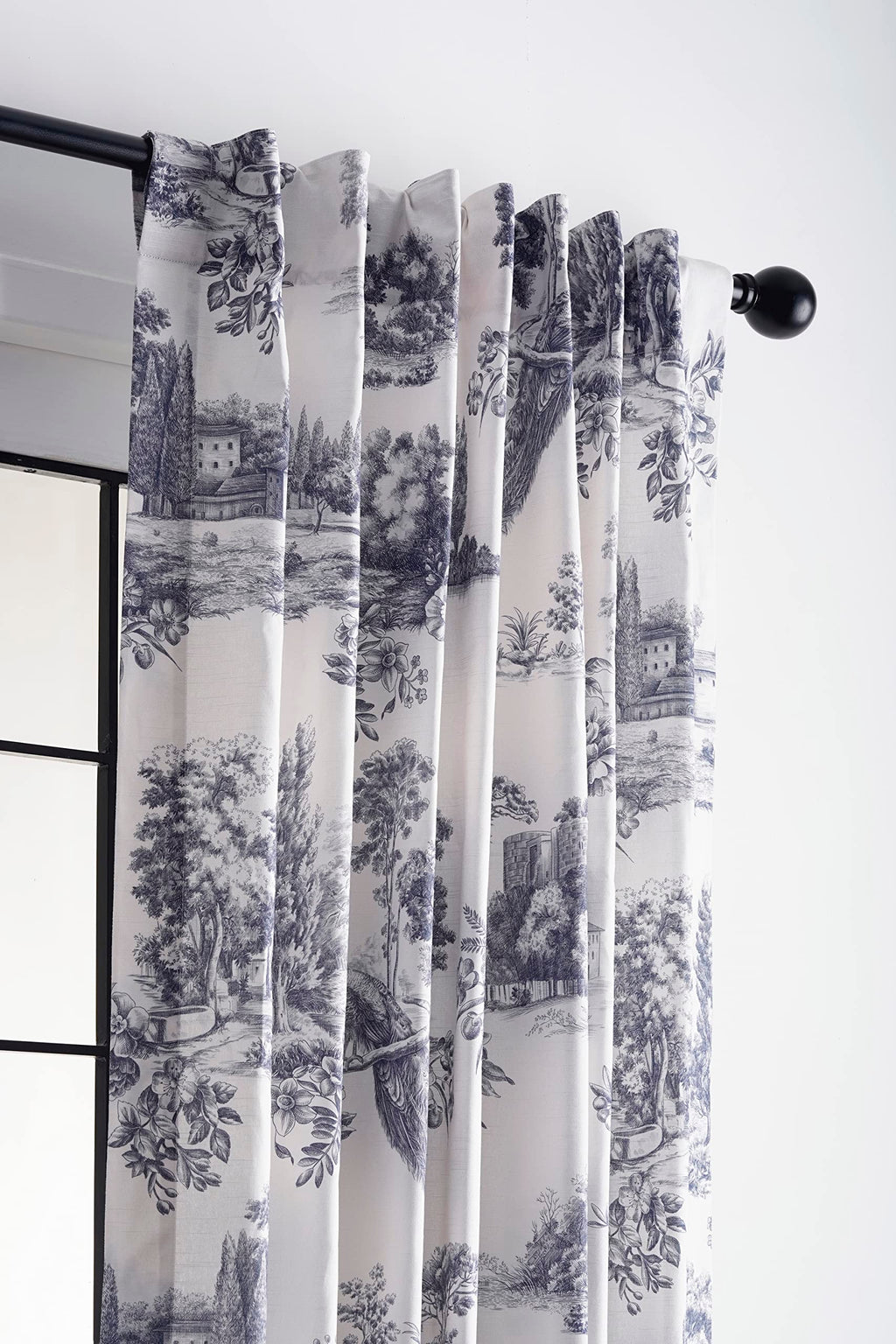 Maison D' Hermine Curtains 100% Cotton Single Panel Curtain 50 Inch X 124 Inch Easy Hanging With A Rod Pocket & Loop For Bathroo
