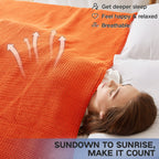 Guohaoi Knitted Weighted Blanket(Orange 50''X60'' 5Lbs),Home D  Cor Cooling Throw Blanket For Hot Sleepers,Hand Made Chunky Knit