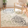 SAFAVIEH Adirondack Collection Accent Rug - 3 x 5, Ivory & Green, Floral Glam Distressed Design, Non-Shedding & Easy Care, Ide