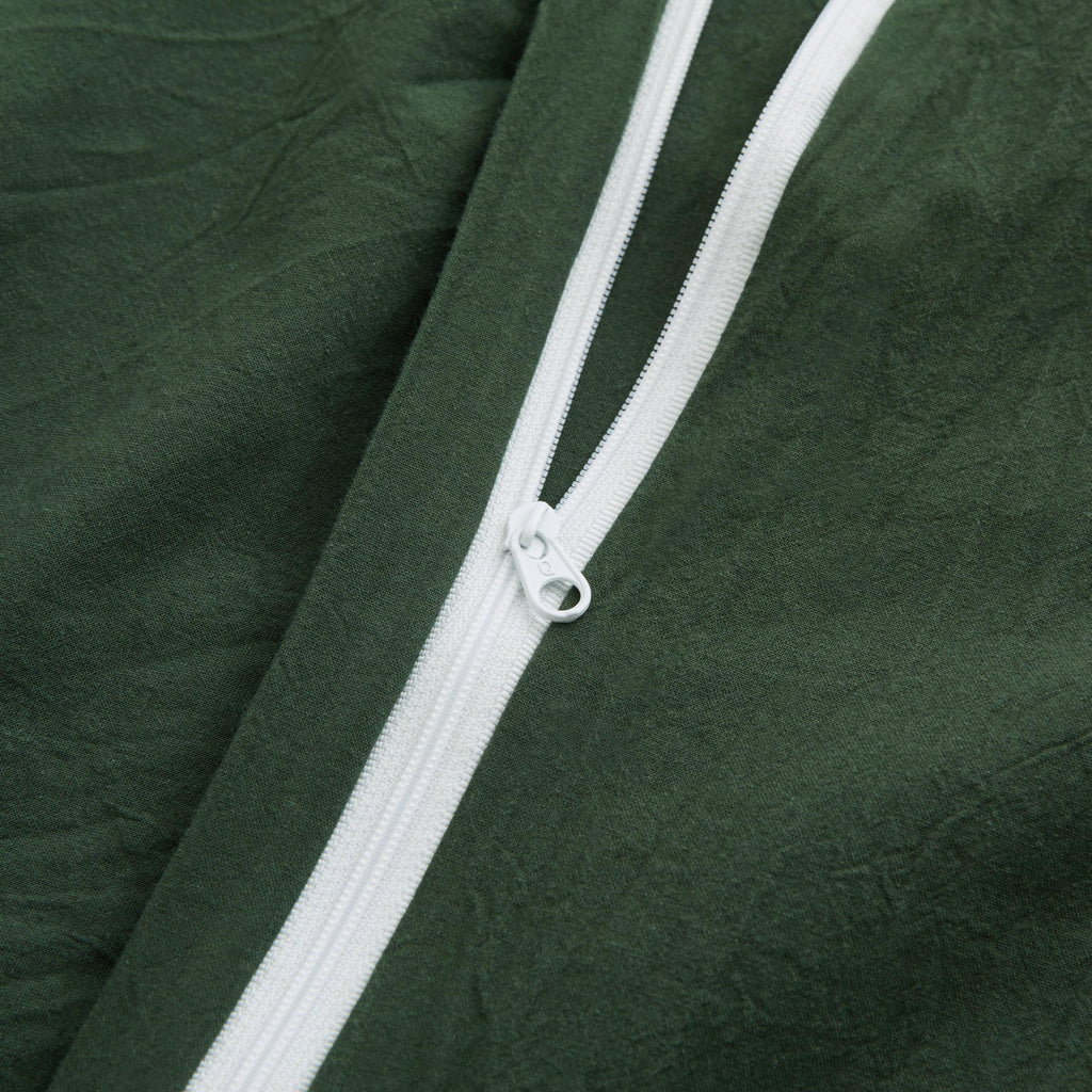 Lovque Green Duvet Cover Twin Size, 100% Washed Cotton Linen Like Bedding Set With Zipper Closure (No Comforter), 68X90 Inches,