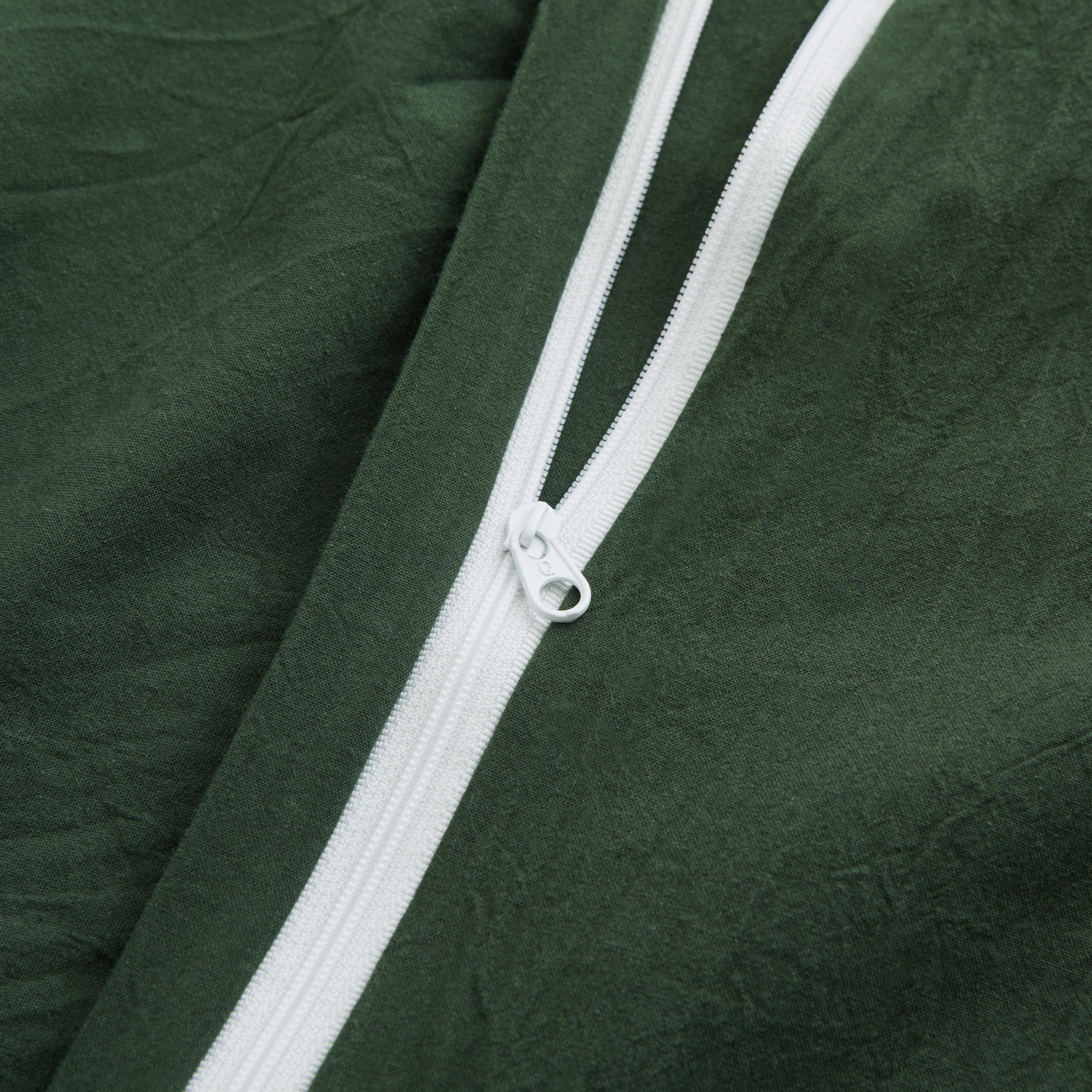 Lovque Green Duvet Cover Twin Size, 100% Washed Cotton Linen Like Bedding Set With Zipper Closure (No Comforter), 68X90 Inches,