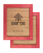 Rustic Wooden Picture Frames 8x10 - Red - Set of 2-100% Natural Eco Solid Wood and High Definition Real Glass for Wall Hanging P