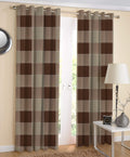 Airwill Brown Printed Pattern Cotton Door Curtains 4x7ft Pack of 2 Pieces