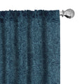 Ambesonne Navy and Teal Window Curtains, Abstract Flourish Nature Inspired Pattern Leaves Blossoms Print, Lightweight Decor 2-Pa