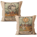 M-Qizi Tarot Card Pillow Covers Set - 2 Pieces 18 X 18 Pillow Cover Witchy, Decorative Pillows Astrology, Constellation Pillow C
