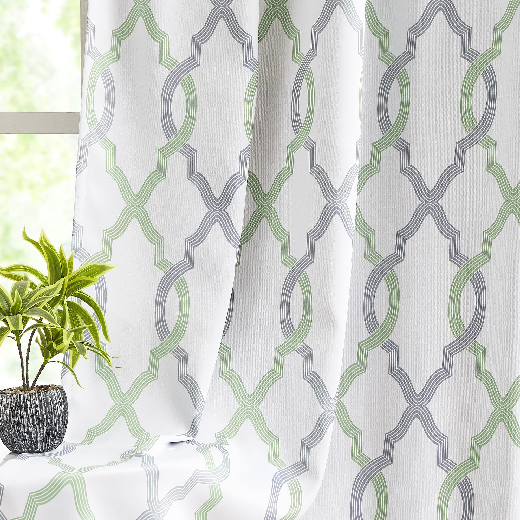 Ugoutry Green Grey 84 Inch Long Full Blackout Curtains For Bedroom, Thermal Insulated Grommet Window Treatments, Energy Saving C