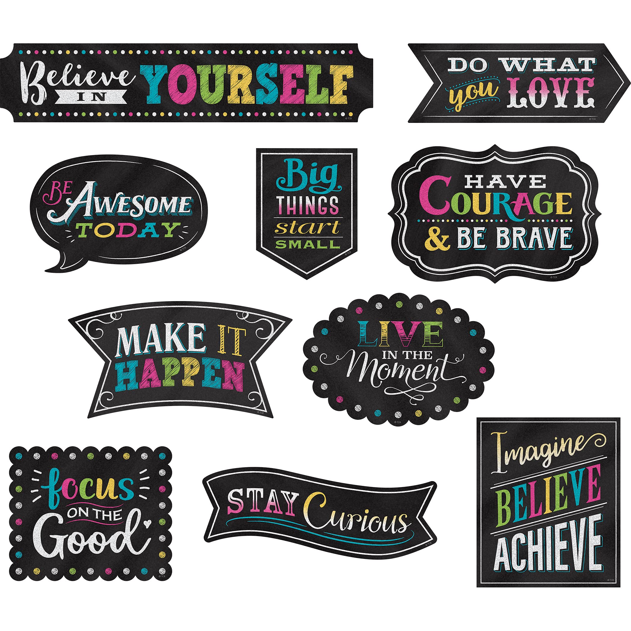 Teacher Created Resources Clingy Thingies Chalkboard Brights Positive Sayings Accents