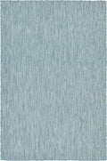 Unique Loom Collection Casual Transitional Solid Heathered Indoor/Outdoor Flatweave Area Rug (4' 1' X 6' 1' Rectangle, Aquamar