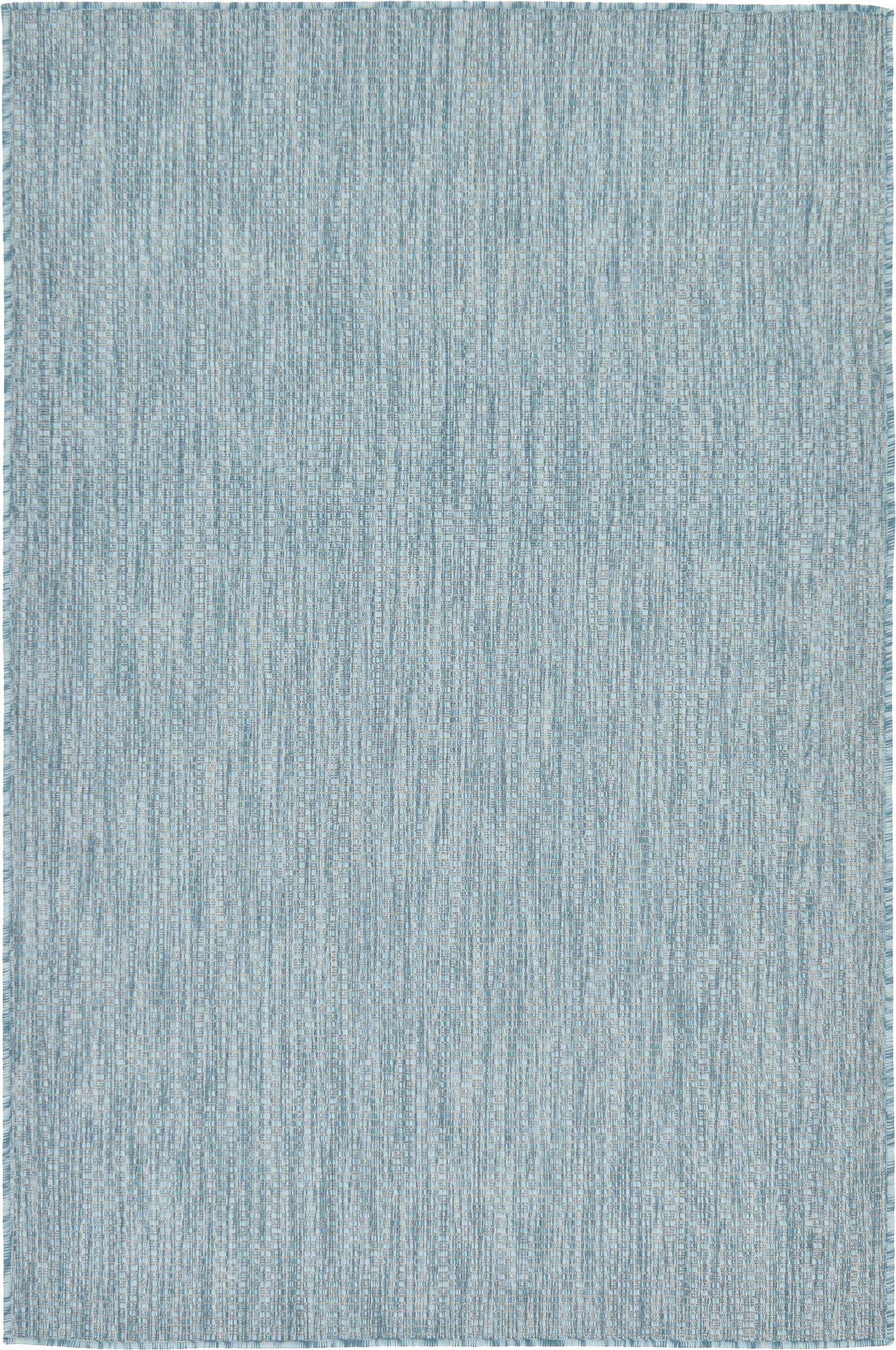 Unique Loom Collection Casual Transitional Solid Heathered Indoor/Outdoor Flatweave Area Rug (4' 1' X 6' 1' Rectangle, Aquamar