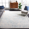 SAFAVIEH Tulum Collection Area Rug - 67 Square, Ivory & Turquoise, Moroccan Boho Distressed Design, Non-Shedding & Easy Care, I