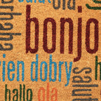 Notrax Multi-Lingual Hello, Vinyl-Backed Natural Coir Doormat, Entry Mat For Indoor Or Outdoor Use, 18'X30', C12 (C12S1830Hw)