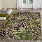 Liora Manne Marina Low Profile Durable Indoor/Outdoor Woven Rug- Safari Green 6'6' X 9'4'