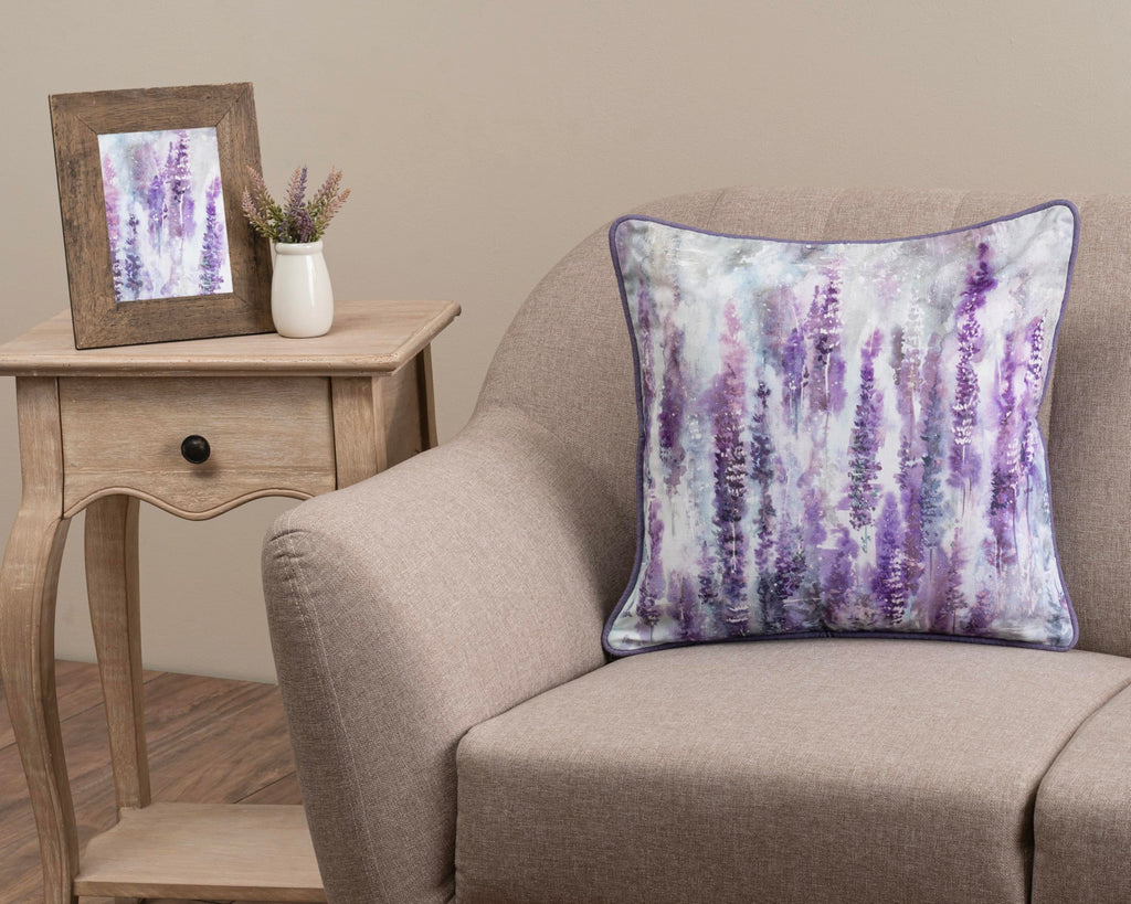 Maison D' Hermine Decorative Pillow Cover 100% Cotton, Toile Washable Cushion Cover With Invisible Zipper For Living Room, Sofa, Rose Lavender Sage - Lavender Morning - Spring/Summer (18'X18')