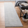 SAFAVIEH Tulum Collection Runner Rug - 2 x 19, Light Grey & Ivory, Moroccan Boho Distressed Design, Non-Shedding & Easy Care, 