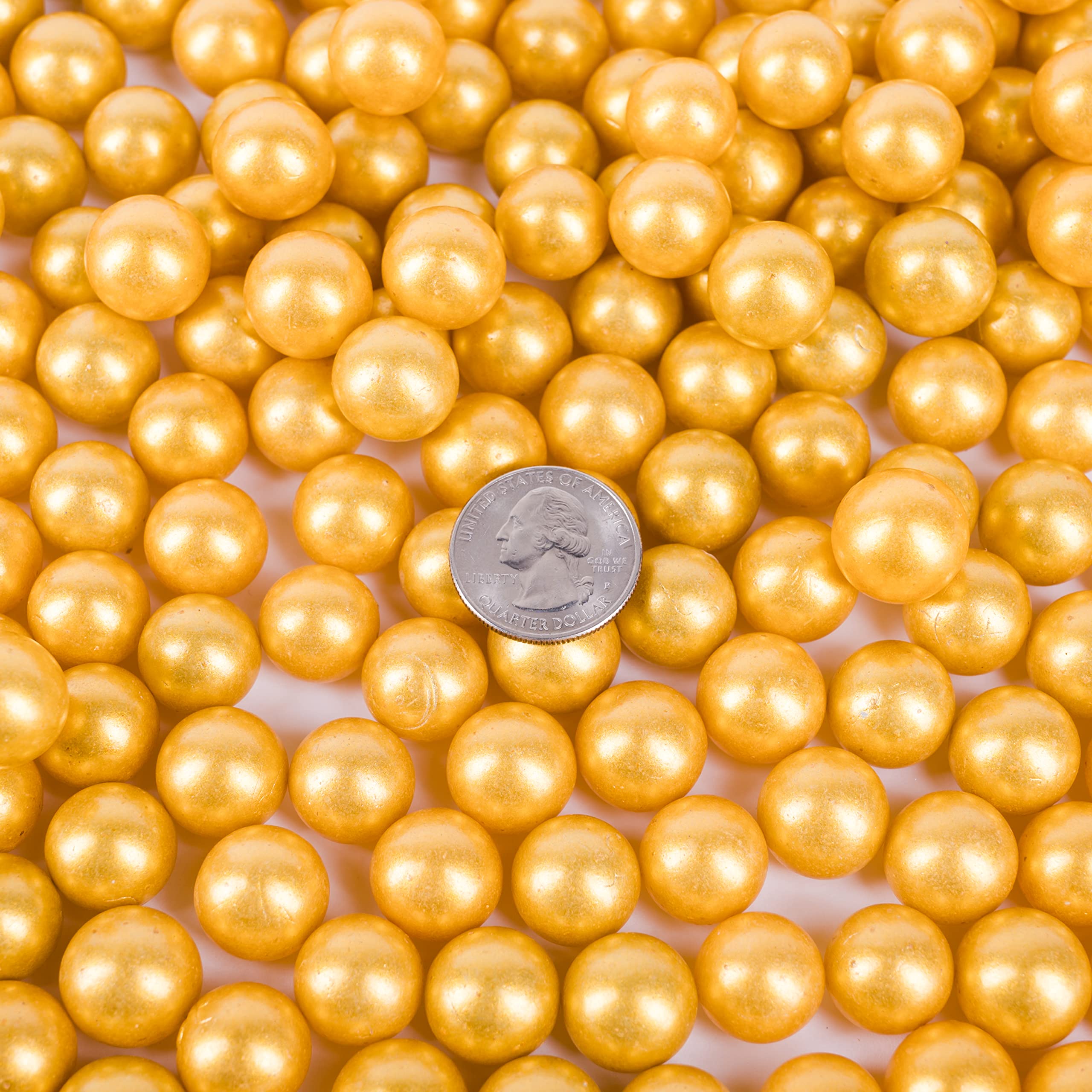 Galashield Gold Marbles For Vases | Glass Marbles Bulk Vase Fillers | Glass Beads For Vases, Round Marble 1Lb, (Approx. 80 Pcs)