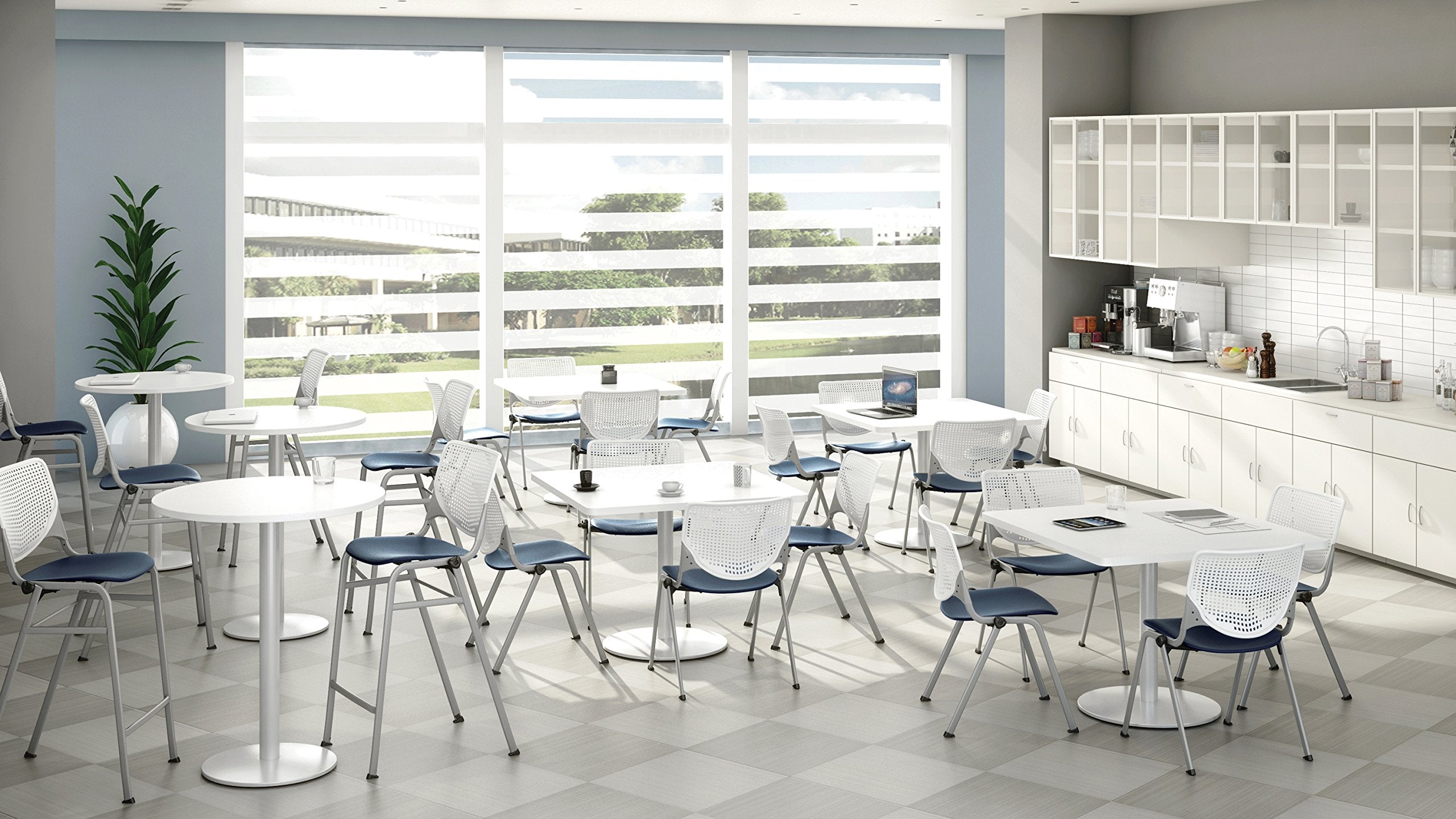 Kfi Seating Kool Series Counter Stool, Light Gray