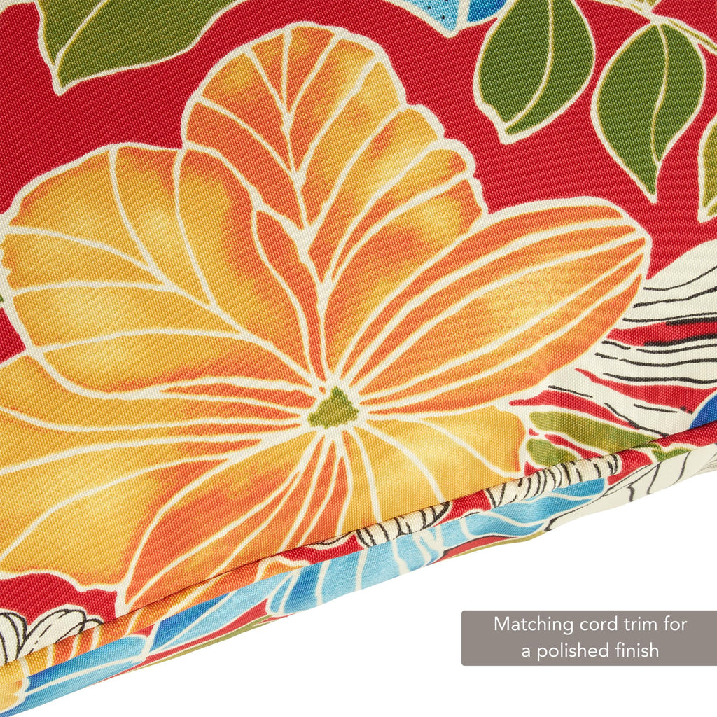 Greendale Home Fashions Outdoor Deep Seat Cushion, 2-Piece Set, Aloha Crimson