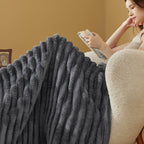 Bedsure Throw Blanket for Couch - Super Soft Cozy Blankets for Women, Cute Small Fleece Blanket for Girls,Grey,50x60 Inches, Wid