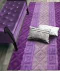 ORFA HOME Custom Size Hallway Runner Rug, Slip Resistant, 26 Inch Wide X Your Choice of Length, Meander Lilac, 26 Inch X 11 feet