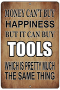 Rogue River Tactical Funny Mechanic Shop Metal Tin Sign Wall Decor Man Cave Bar Money Happiness Tools