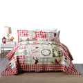 Tt Linens 3 Piece Rustic Lodge Deer Quilt Christmas Quilt Quilted Bedspread Printed Quilt Quilt Set Bedding Throw Blanket Coverl