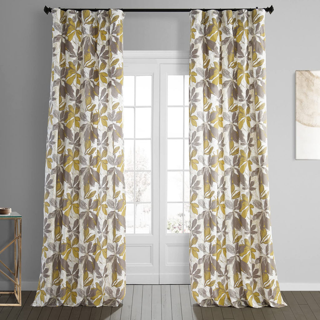 Hpd Half Price Drapes Floral Curtains 96 Inches Long Luxury Printed Cotton Curtains (1 Panel) Modern Room Darkening Window Curta